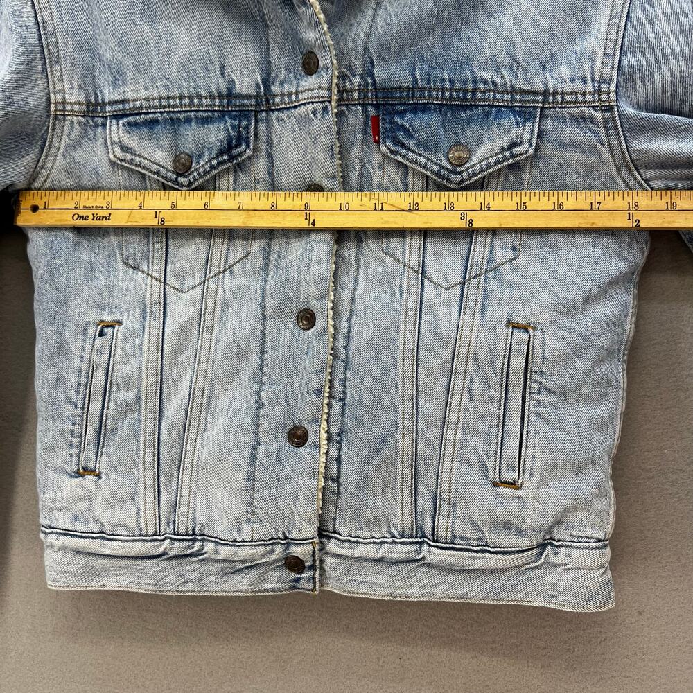 Levi's Denim Jacket Women's XS Light Blue Sherpa Lined Vintage Classic 80s Style - Picture 11 of 12